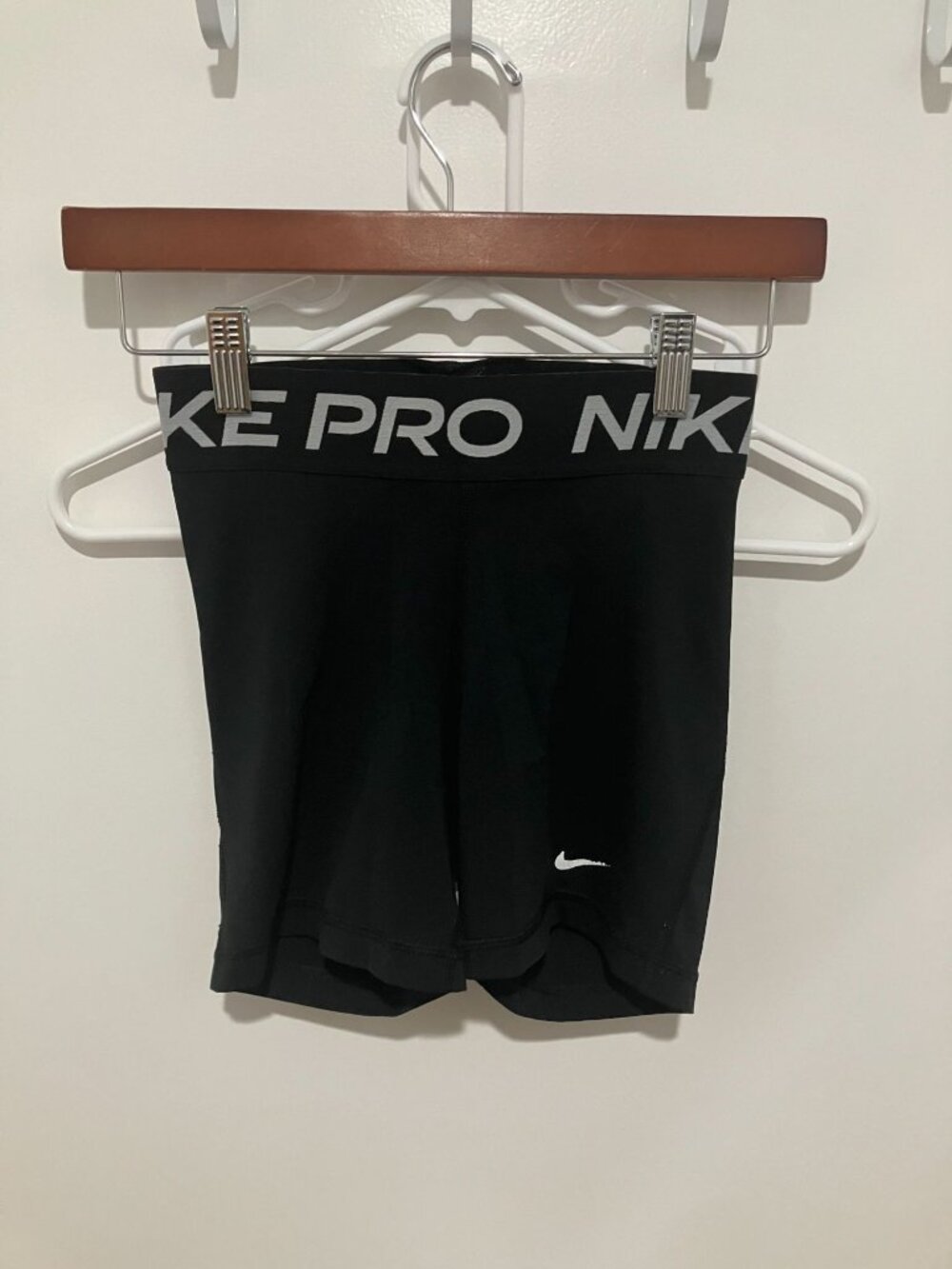 Nike Pro Black 3" Compression Spandex Shorts Size XS Distressed Logo